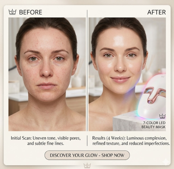 GlowVault 7-Color LED Light Therapy Face Mask